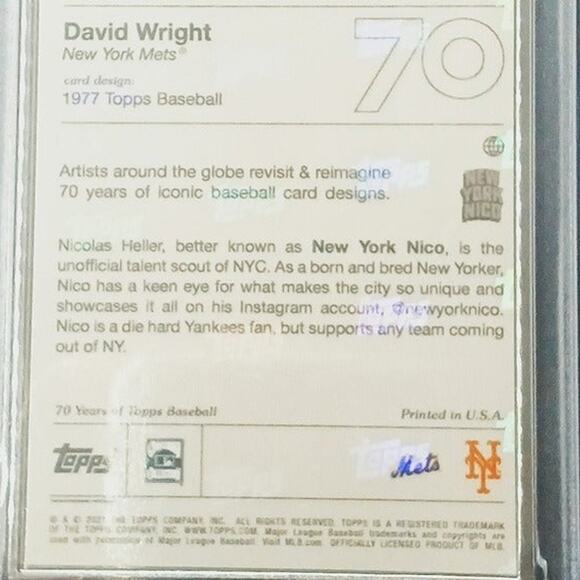 Topps Project70® Artist Proof Card 477 -1992 David Wright by New York Nico 45/51 - Picture 4 of 6